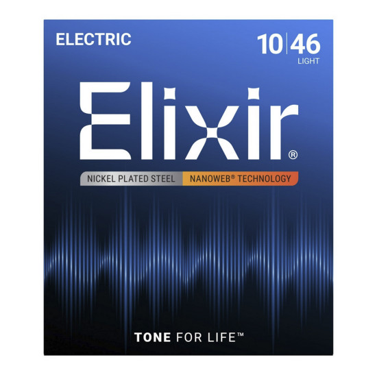 Струни за електрическа китара 10-46 ELIXIR 12052 NANOWEB Steel Light