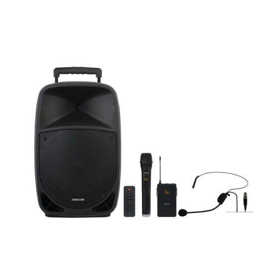 Преносима караоке тонколона с Bluetooth Fonestar MALIBU-312 с 2 UHF микрофона вокален и хедсет