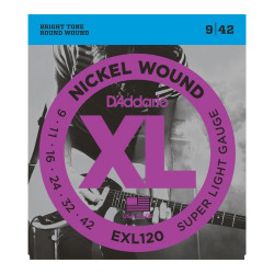 Струни за електрическа китара D'Addario EXL120 .009-.042 Super Light