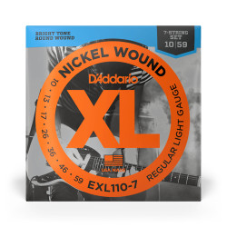 Струни за 7-струнна електрическа китара D'Addario .010-.059 Regular light EXL110-7 