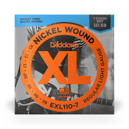 Струни за 7-струнна електрическа китара D'Addario .010-.059 Regular light EXL110-7 Струни за 7-струнна електрическа китара D'Addario .010-.059 Regular light EXL110-7