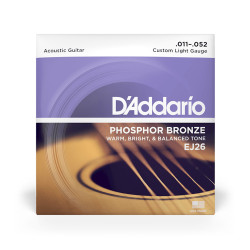 Струни за акустична китара D'Addario EJ26 Custom Light .011-.052 