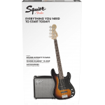 Squier Affinity PJ Bass Pack in Brown Sunburst + RUMBLE 15 AMP + cable + strap Комплект бас китара с кубе кабел и колан FENDER MUSICAL INSTRUMENTS EUROPE LTD 12 