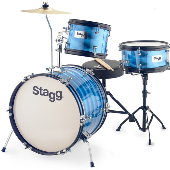 Детски барабани акустични STAGG - Модел TIM JR 3/16 BL сини комплект за деца