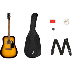 Акустична китара комплект Fender FA-115 SB Dreadnought Pack + аксесоари