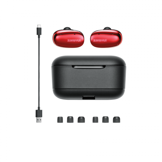 Безжични слушалки AONIC FREE by Shure червени