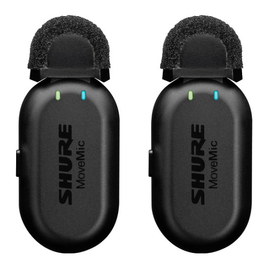 Два безжични микрофонa Bluetooth тип брошка за телефон SHURE MV-TWO-Z6 