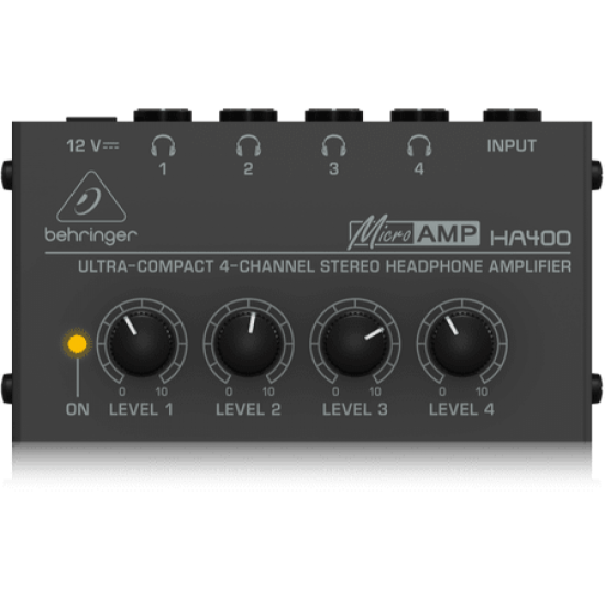 Стерео усилвател за слушалки HA400 BEHRINGER 4 канален Стерео усилвател за слушалки HA400 BEHRINGER 4 канален