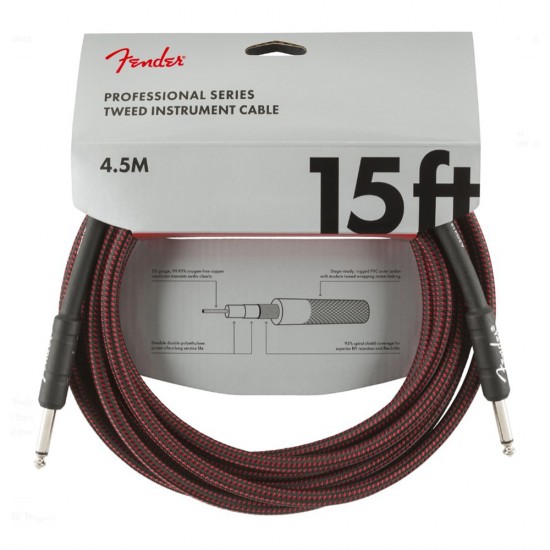 Инструментален кабел жак-жак PRO RED WD 4.5 метра by Fender 