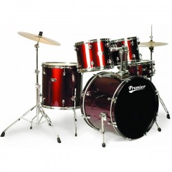 Акустични барабани Premier STAGE 20 WR S WINE RED комплект с хардуер, столче, чинели и палки от MusicShop