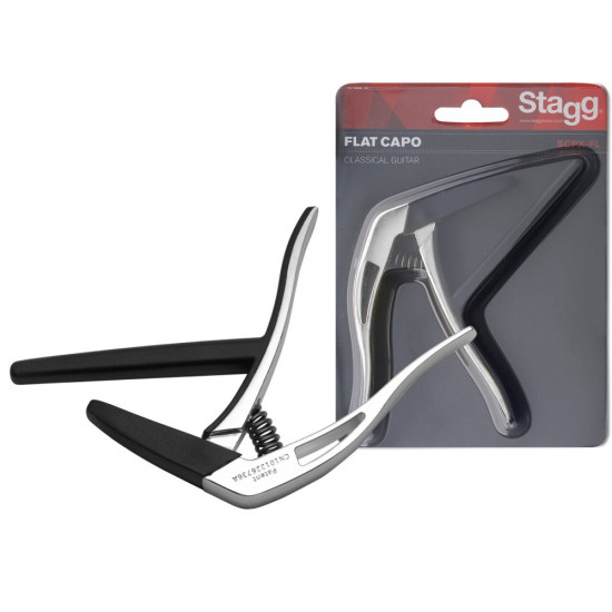 Каподастер за класическа китара Stagg SCPX-FL цвят хром