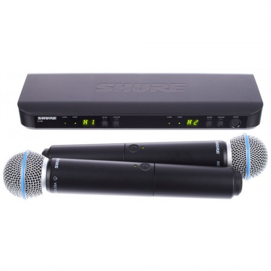 Двоен вокален безжичен микрофон SHURE BLX288E/B58-K3E