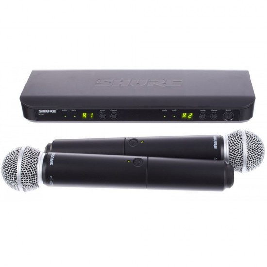 Двоен вокален безжичен микрофон SHURE BLX288E/SM58-T11 