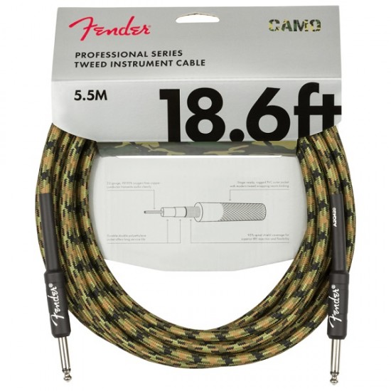 Инструментален кабел жак-жак INST CABLE WDLND CAM by Fender 5.5 метра