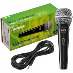 Динамичен микрофон с копче и кабел XLR - 6.3 жак SHURE SV100-W 
