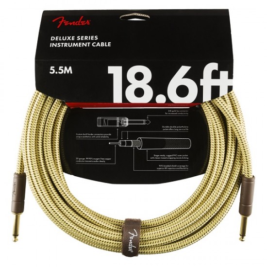 Инструментален кабел жак - жак DELUX TWD 5.5 м by Fender 