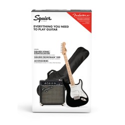 Електрическа китара комплект Squier Sonic Stratocaster + Frontman 10G +  усилвател, калъф, колан и перца 