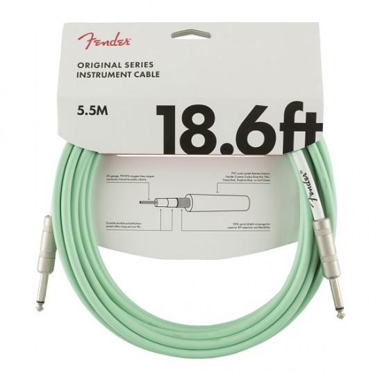 Инструментален кабел Original Surf Green 5.5 метра by Fender 