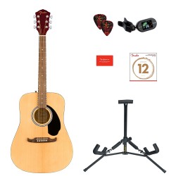 Акустична китара комплект Fender FA-125 PACK,NAT WN + стойка, струни, тунер и перца
