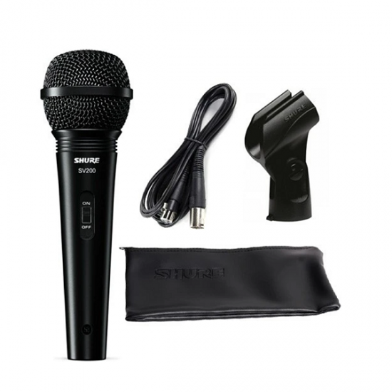 Mикрофон динамичен вокален Shure SV-200A + кабел, държач и калъф