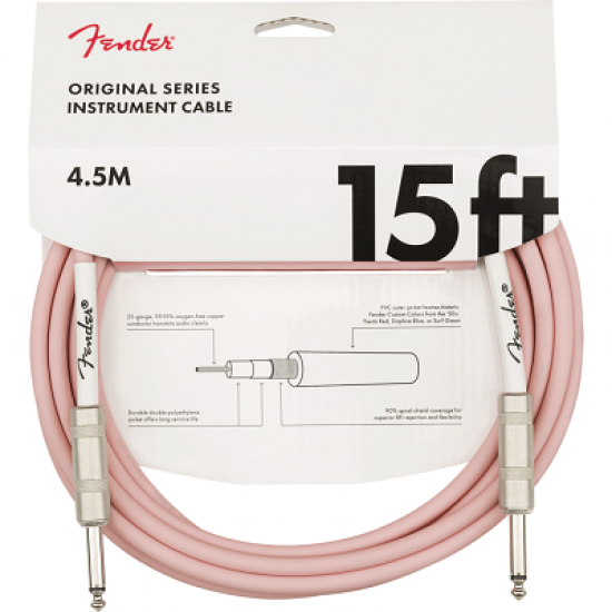 Инструментален кабел Fender ORIGINAL SERIES INSTRUMENT CABLES розов 4,5 м.