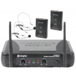 Двоен безжичен микрофон за глава хед сет Tronios Headset STWM712H 2-Channel VHF от MusicShop