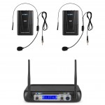 Двоен безжичен микрофон хед сет Headset за глава / тип диадема WM512H 2-Channel VHF + кейс от MusicShop