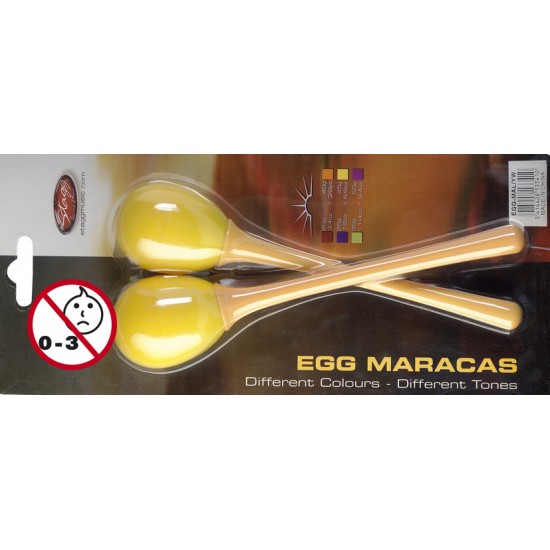 Маракаси тип яйце с дръжка чифт STAGG - Модел EGG-MA L/YW  