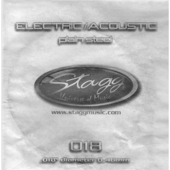 Струна единична електрическа/акустична китара STAGG - Модел PLS-018  0,018