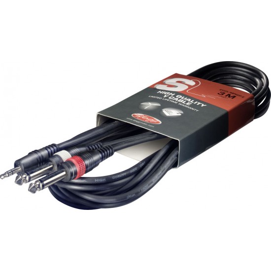 Кабел мини жак - 2 жака STAGG - Модел SYC3/MPS2P E 3 метра Кабел мини жак - 2 жака STAGG - Модел SYC3/MPS2P E 3 метра