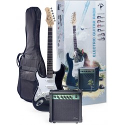 Комплект електрическа китара + кубе и аксесоари от STAGG - Модел ESURF 250LHBKEU 6 струни