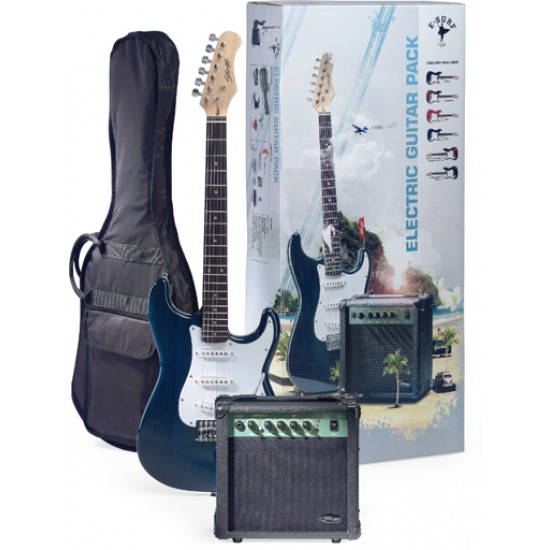 Комплект електрическа китара + кубе и аксесоари от STAGG - Модел ESURF 250 TB EU 6 струни