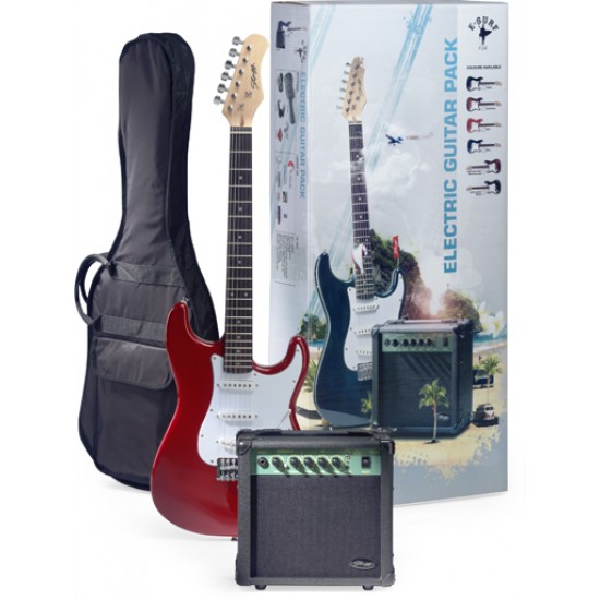 Комплект електрическа китара + кубе и аксесоари от STAGG - Модел ESURF 250 TR EU 6 струни