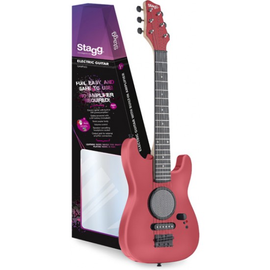 Детска електрическа китара STAGG - Модел GAMP200-PK 6 струни с усилвател