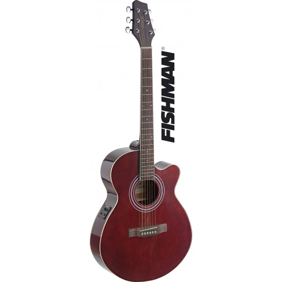Електро-акустична китара STAGG - Модел SA40MJCFI-TR мини джъмбо