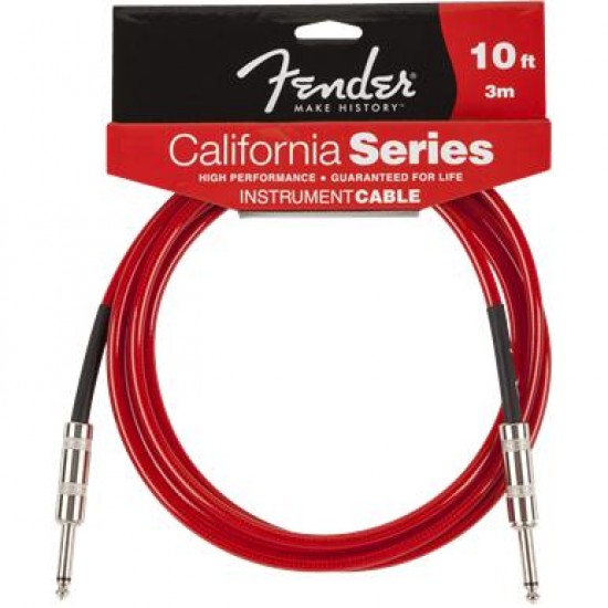 Инструментален кабел FENDER - Модел California Instrument Cable, 3м, Candy Apple Red 