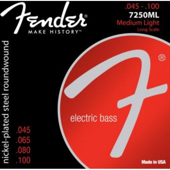 Струни за бас китара FENDER - Модел 7250ML Nickel plated steel  bass 