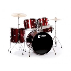 Акустични барабани Premier STAGE 20 WR S WINE RED комплект с хардуер, столче, чинели и палки от MusicShop