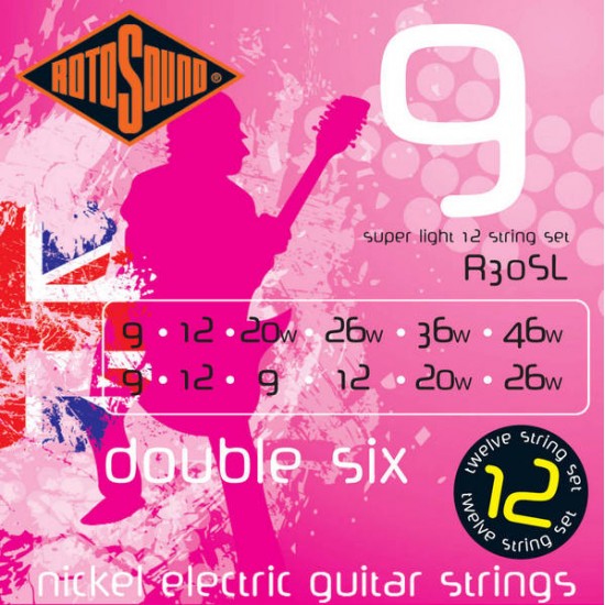 Струни китара 12-струнна ROTOSOUND - Модел R30EL   