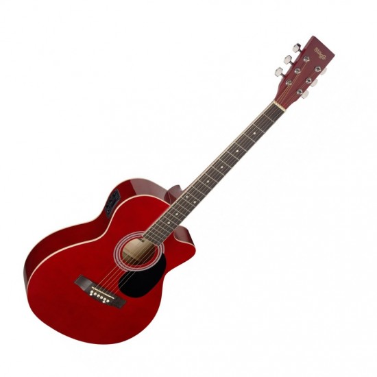 Червена електро-акустична китара - SA20ACE RED 