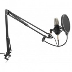 STUDIO SET - Кондензаторен микрофон със стойка и поп филтер от MusicShop