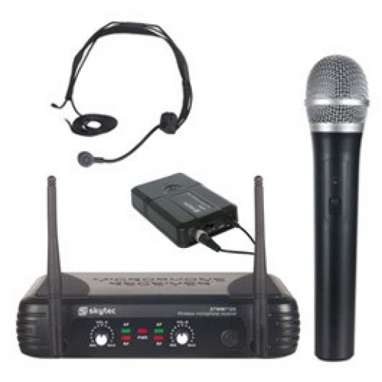 Комбиниран безжичен микрофон - 1 вокален + 1 headset STWM712C VHF 2-Channel от MusicShop