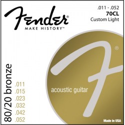 Струни за акустична китара FENDER - Модел Fender 70CL 80/20 Bronze 