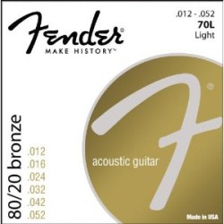 Струни за акустична китара FENDER - Модел Fender 70L Light 80/20 Bronze 