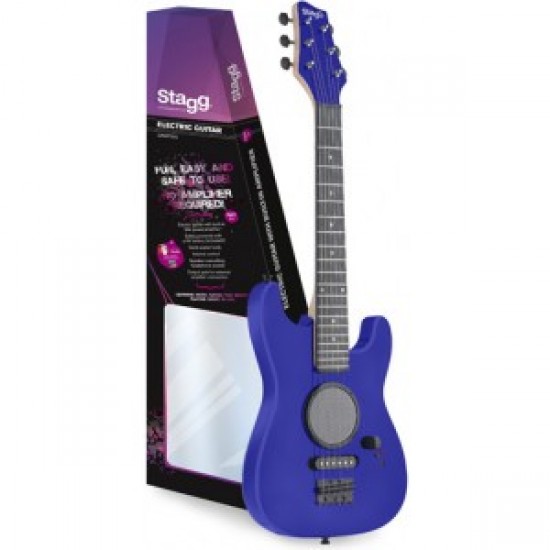 Детска електрическа китара STAGG - Модел GAMP200-BL 6 струни с усилвател